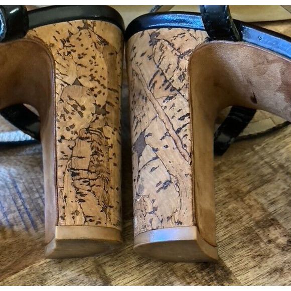 Miu Miu Black Patent Leather & Cork Heels, Vintage early 2000's VG! - Picture 6 of 16